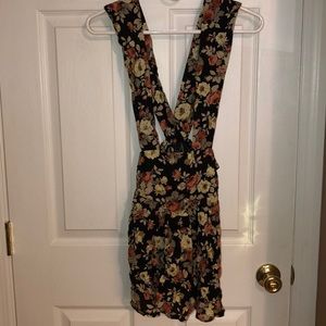 Floral Skirt Cotton Overalls